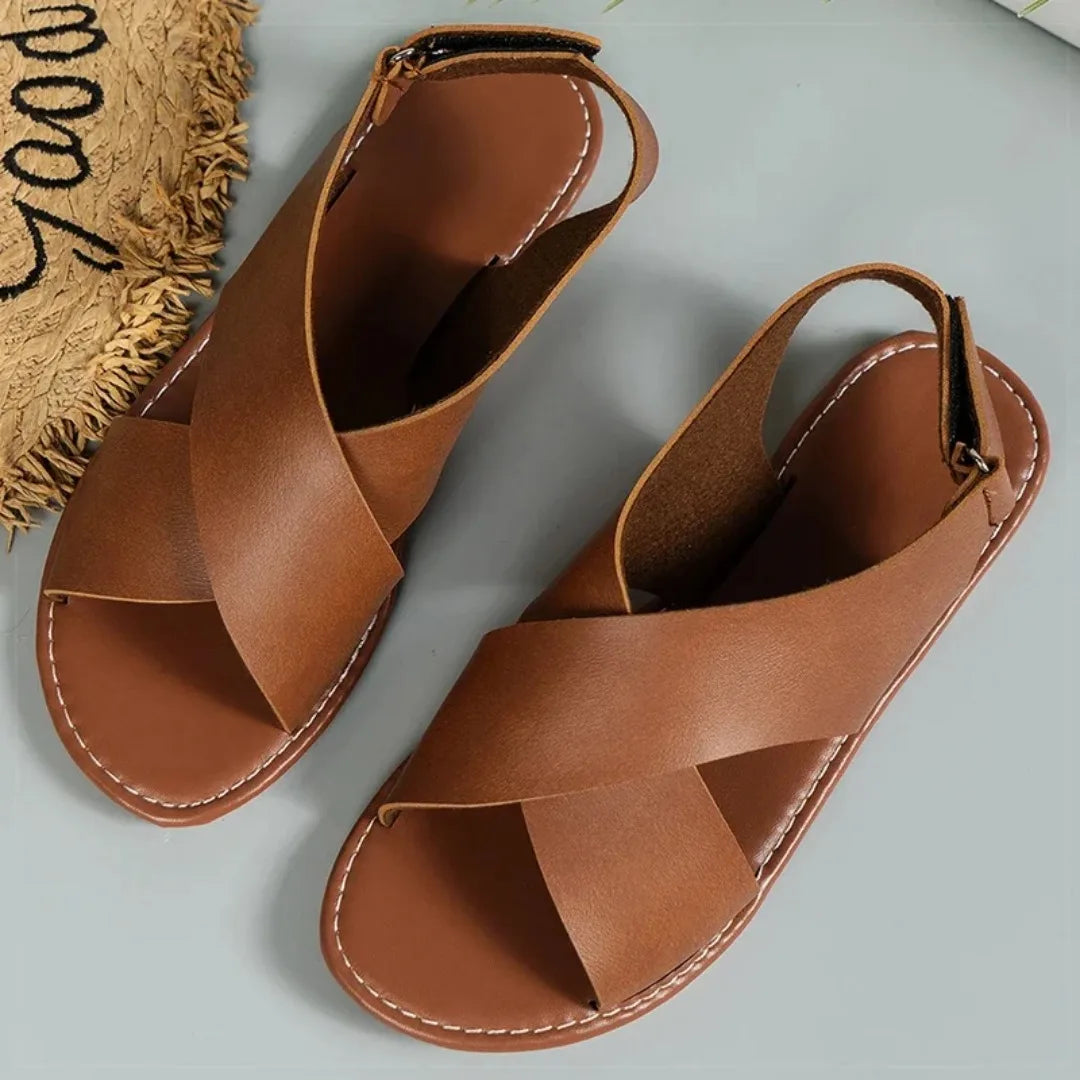 Women’s Summer Flat Sandals Soft PU Leather Beach & Casual Shoes