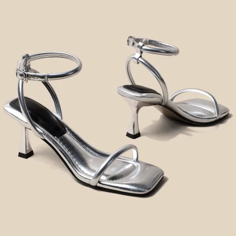 Black Ankle - Strap Stiletto Sandals - Summer Must - Have