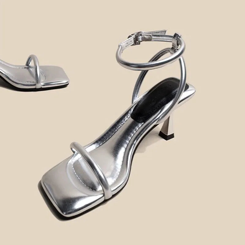 Black Ankle - Strap Stiletto Sandals - Summer Must - Have