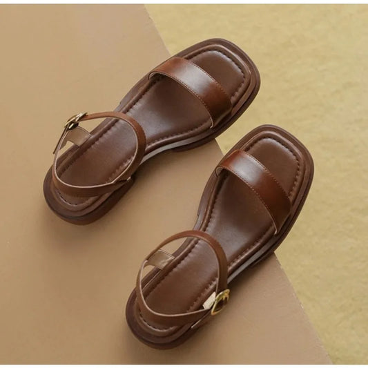 Women’s Summer Low Heel Genuine Leather Sandals