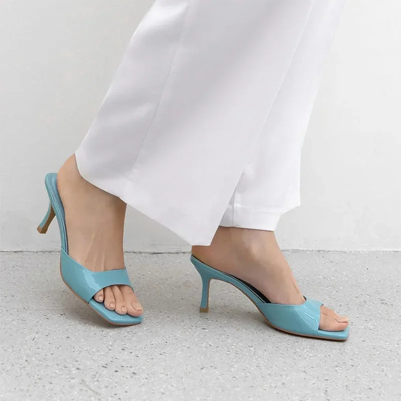 Women’s Summer Black Square Toe High Heels