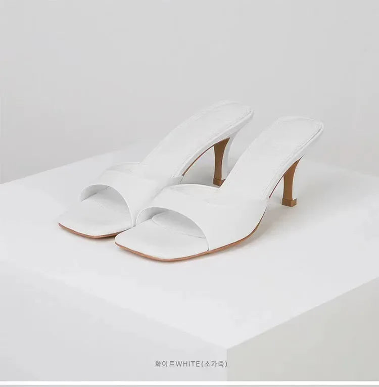 Women’s Summer Black Square Toe High Heels