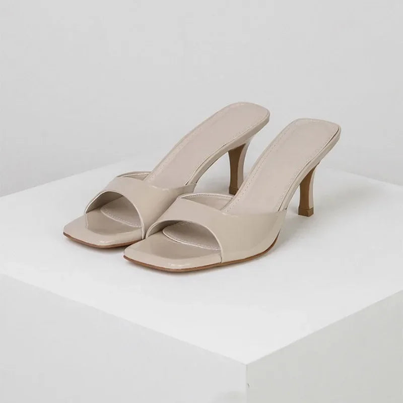 Women’s Summer Black Square Toe High Heels